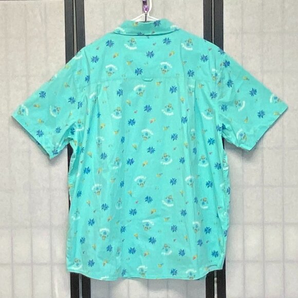 Hurley Stretch Button-Up Tropical Print Collared Shirt XXL Casual Short Sleeve - Picture 2 of 12